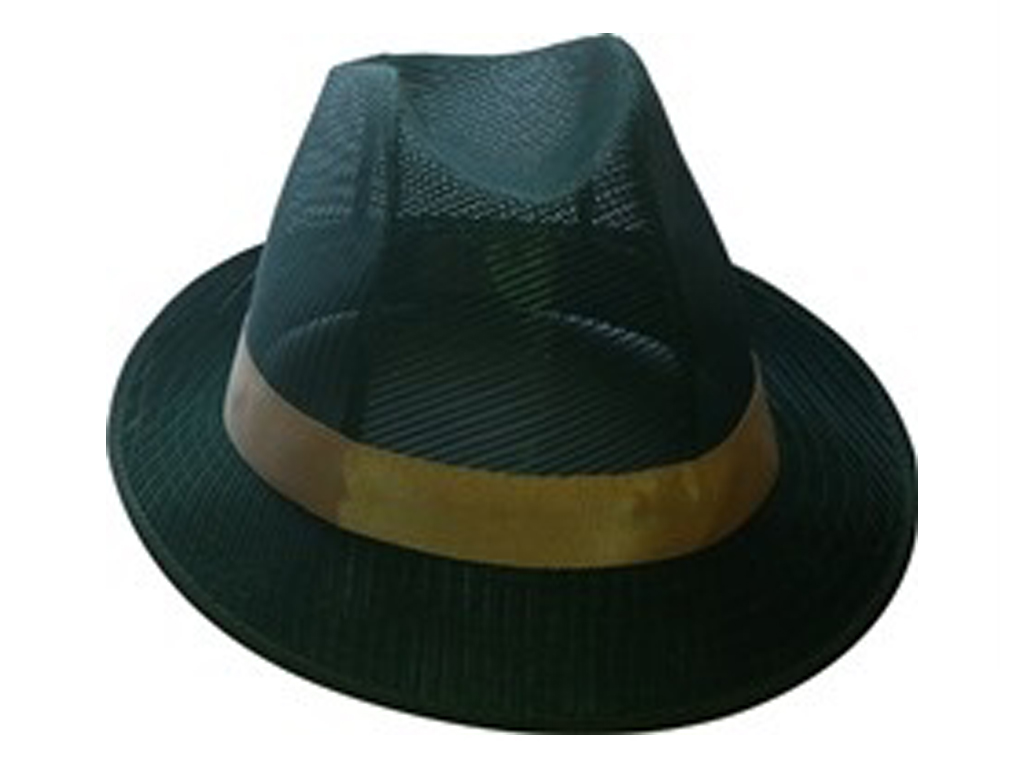 LIGHTWEIGHT GREEN TRILBY WITH GOLD BAND - MEDIUM