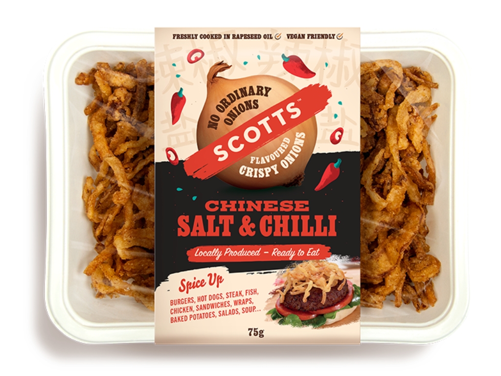 CRISPY ONIONS - SALT & CHILLI 12 X 75G RETAILPKS