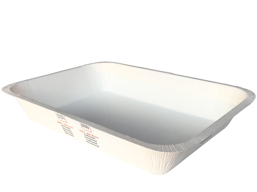 ECO CARDBOARD/PLA TRAY 262 X 192 X 45 200/BOX