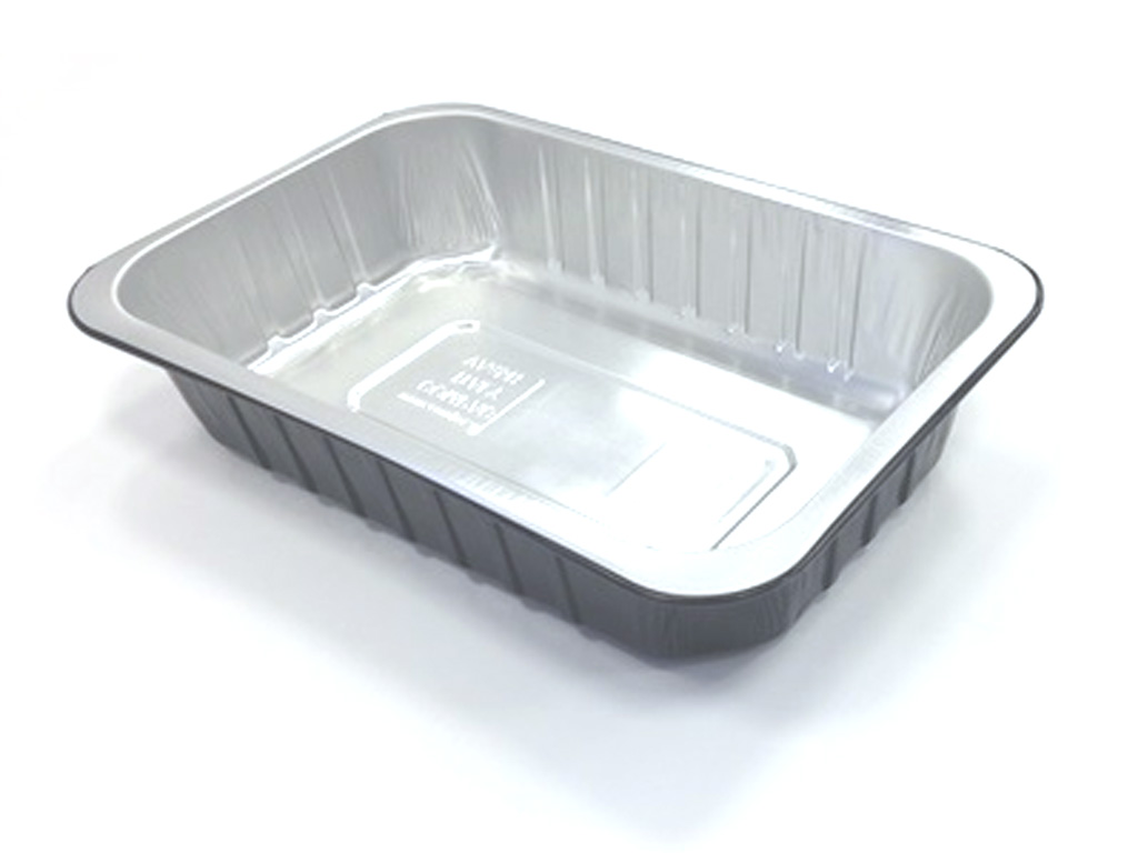 ALU BLACK/SILVER TRAY 214X142X45 1000CC 320/BOX