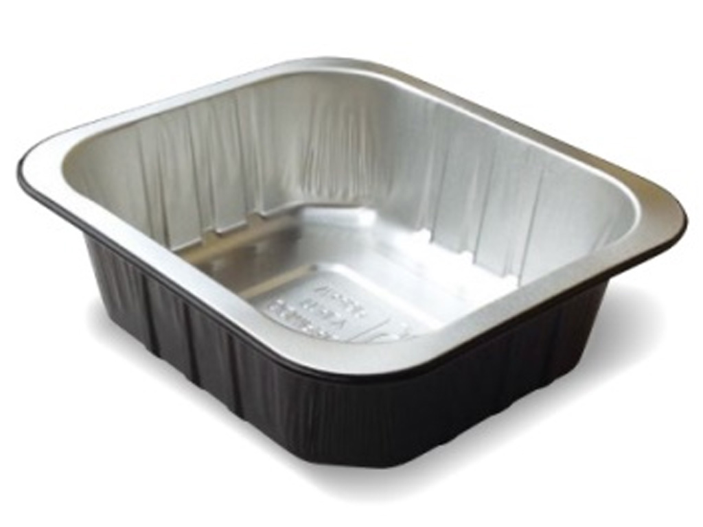 Alu Black/Silver Tray 142X126X45 500CC 640/BOX