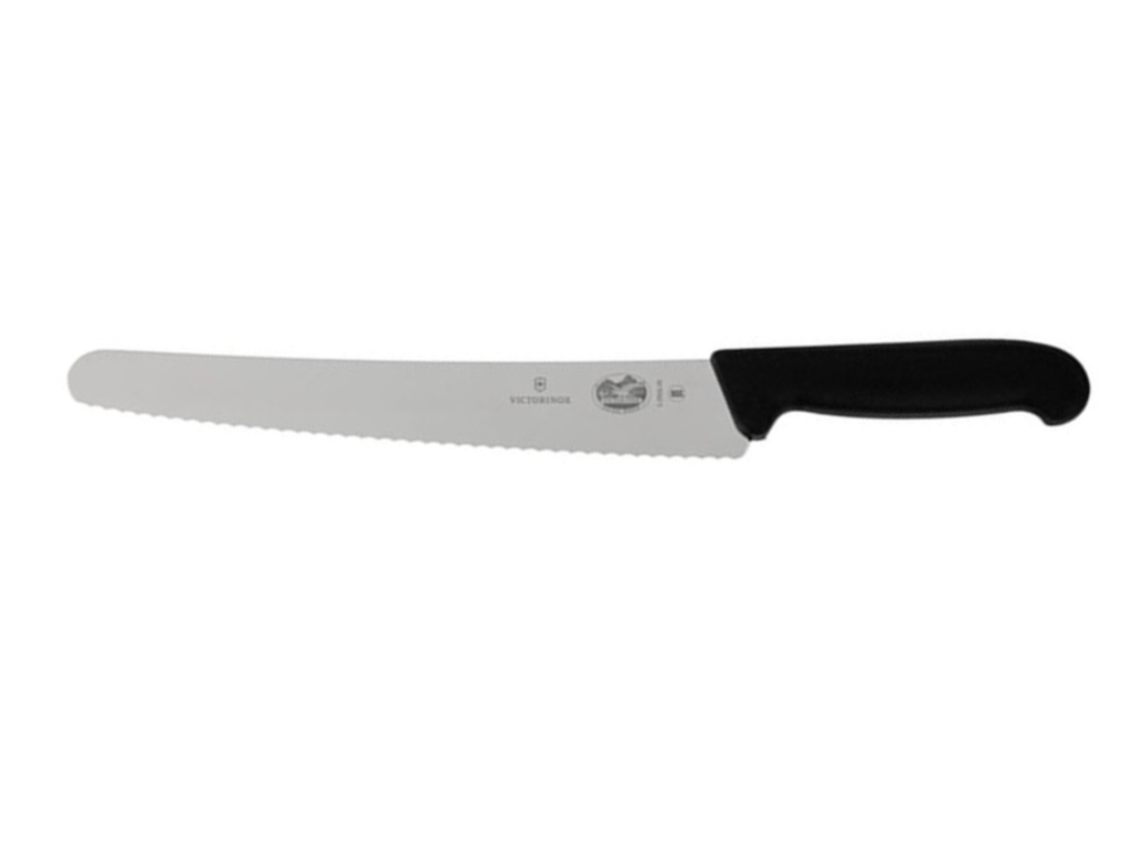 FIBROX, PASTRY KNIFE 26CM WAVY BLACK