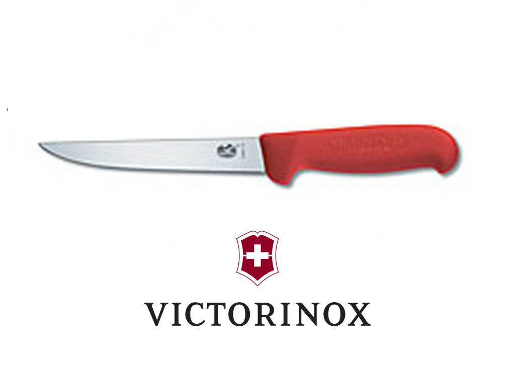6" Boning Knife Red Straight Wide Blade