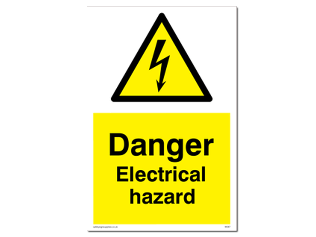 DANGER ELECTRICAL HAZARD A6 WALL STICKER