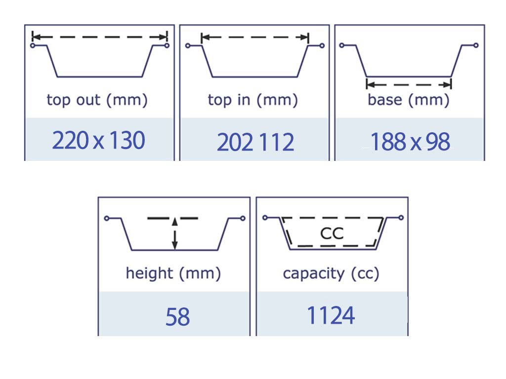 Aluminium Smoothwall Tray WW3 220 X 130 X 58 544BOX